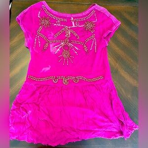 Sheer fuchsia free people top